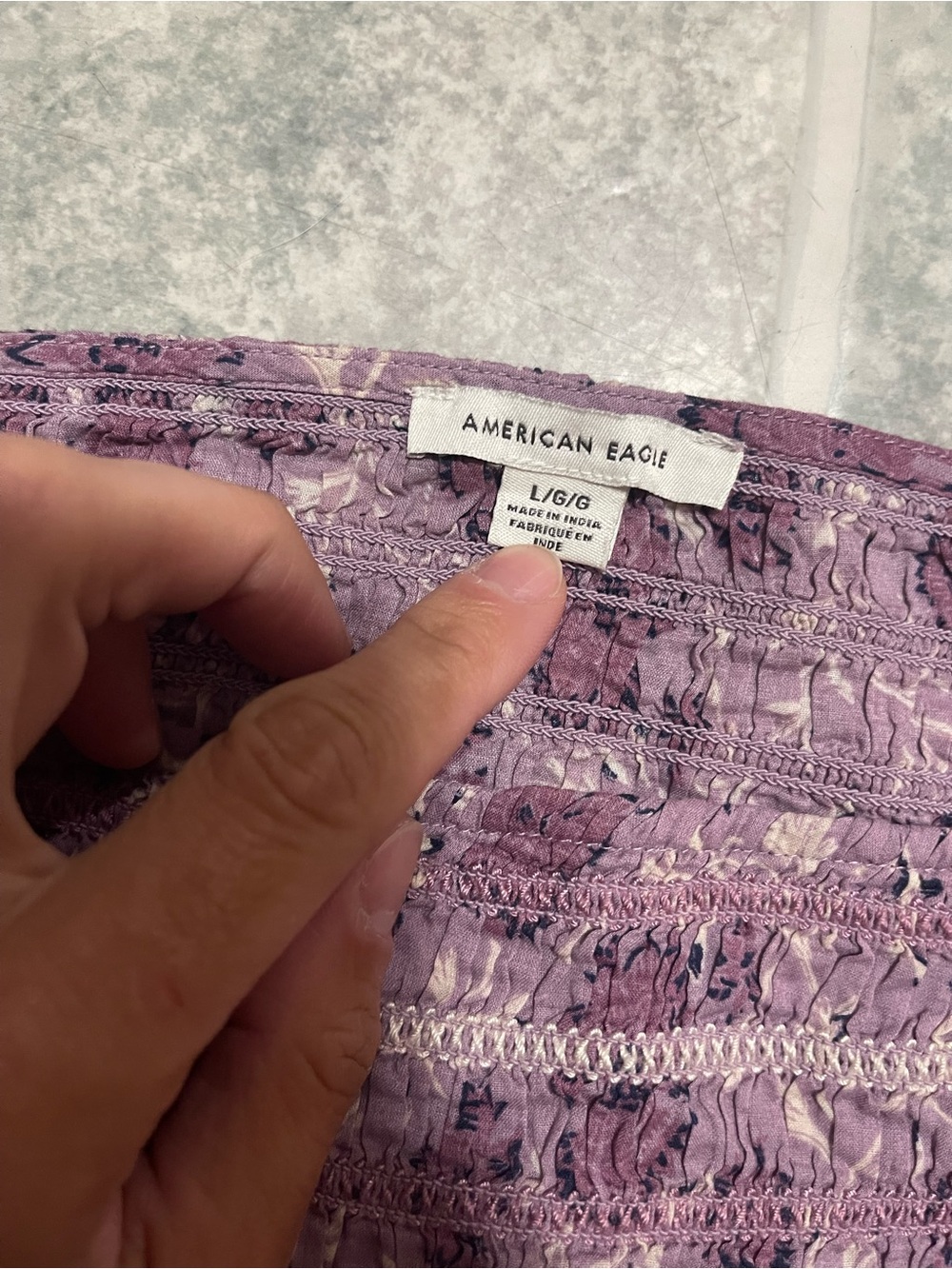 American Eagle Outfitters Lavender Floral Peasant Blouse - Picture 2 of 3